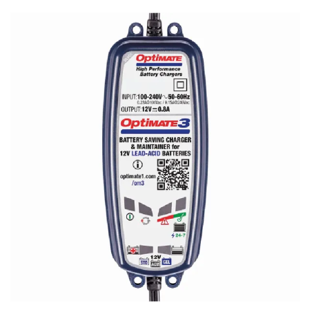 Désulfatage/maintien de charge OptiMate 3 TECMATE pour Jet Ski Kawasaki, Polaris, Yamaha, Seadoo A1 250 SS, 300 4X4, AG 200