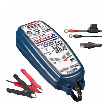 Désulfatage/maintien de charge OptiMate 3 TECMATE pour Jet Ski Kawasaki, Polaris, Yamaha, Seadoo A1 250 SS, 300 4X4, AG 200