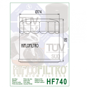 Filtre a huile HIFLO FILTRO pour jet ski YAMAHA F150, F225, F250, FX, CRUISER, FZR, FZS, VXR, VXS,...