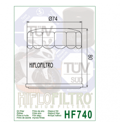 Filtre a huile HIFLO FILTRO pour jet ski YAMAHA F150, F225, F250, FX, CRUISER, FZR, FZS, VXR, VXS,...